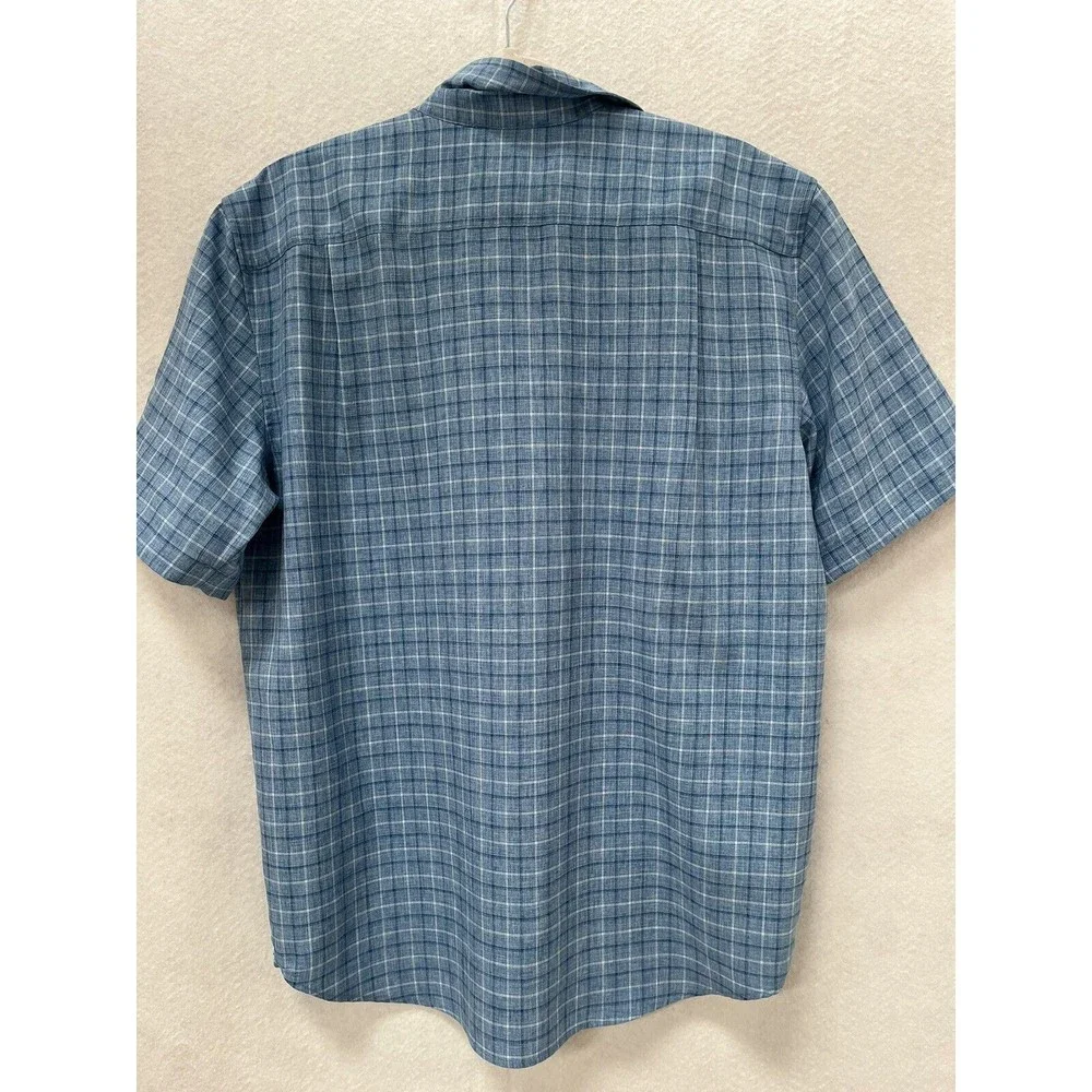 Orvis Men's Blue Check Plaid Button Up Short Sleeve Outdoor Shirt Medium - Picture 4 of 9